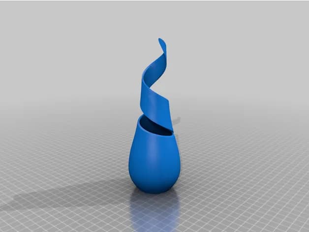 STL - Jarrón espiral moderno render 2
