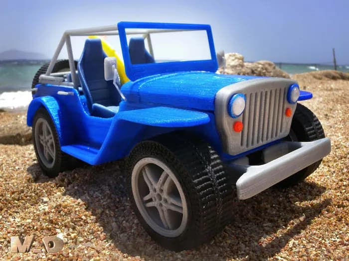 STL - Jeep Azul de Playa