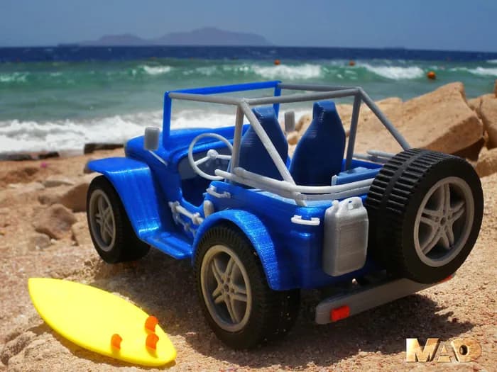 STL - Jeep Azul de Playa render 2