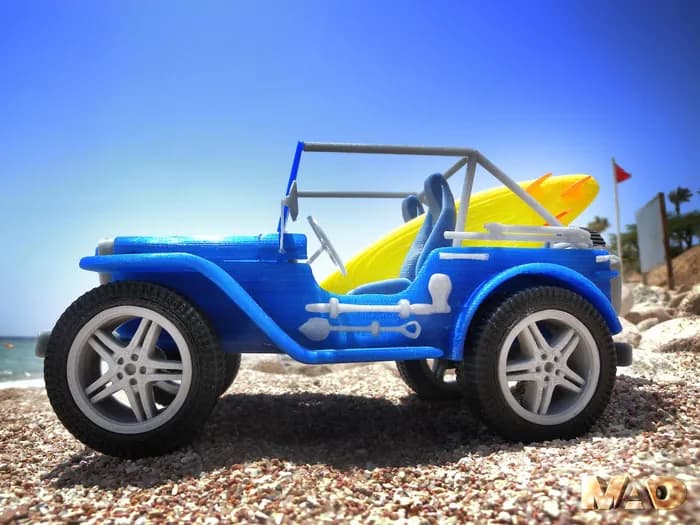 STL - Jeep Azul de Playa render 3