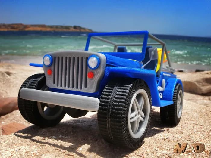 STL - Jeep Azul de Playa render 4