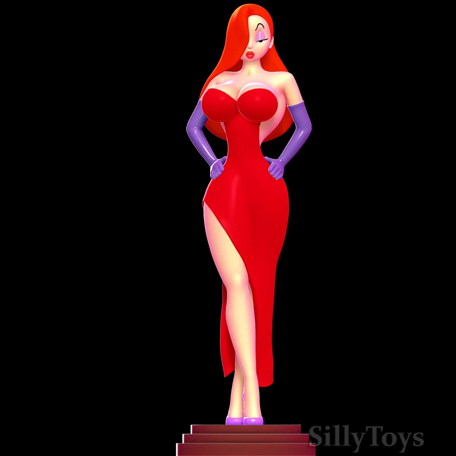 STL - Jessica Rabbit figura render 4