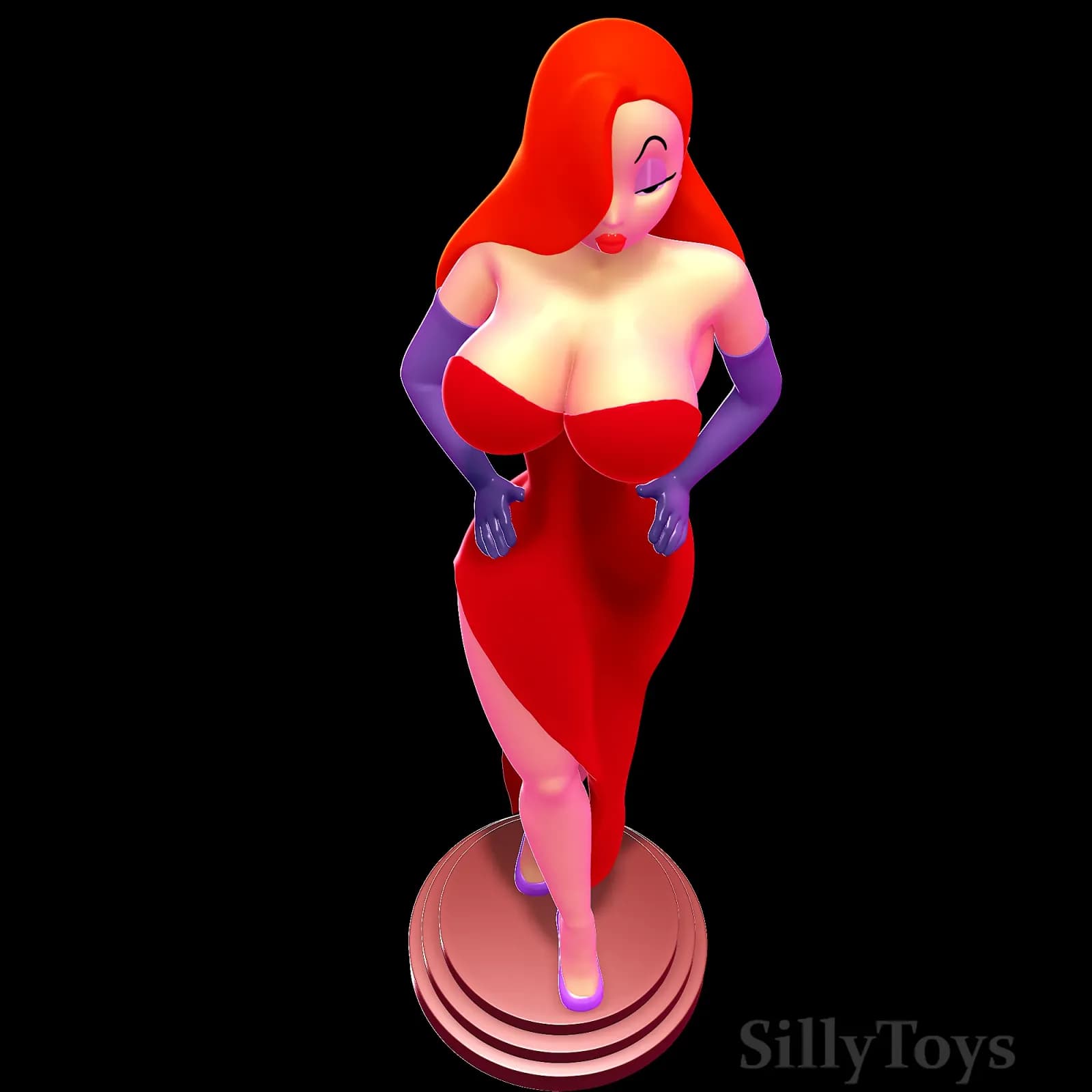 STL - Jessica Rabbit figura render 5