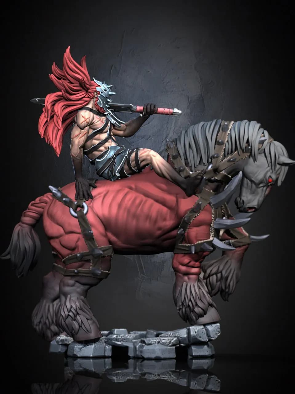 STL - Jinete de Guerra Fantástico render 5
