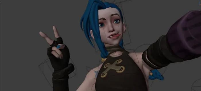 STL - jinx character rig render 4