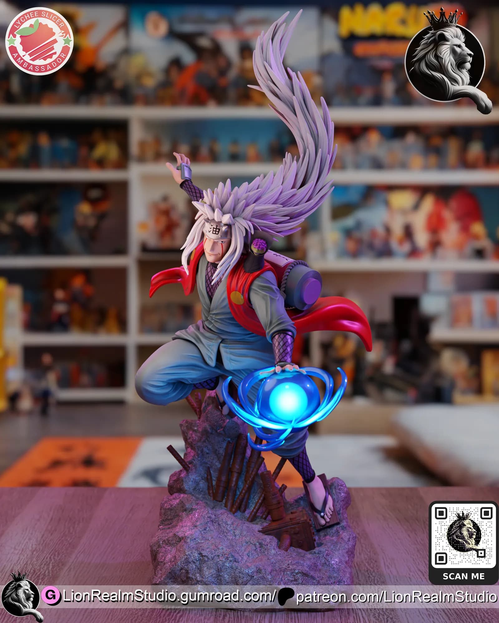 STL - Jiraiya Samurai render 3