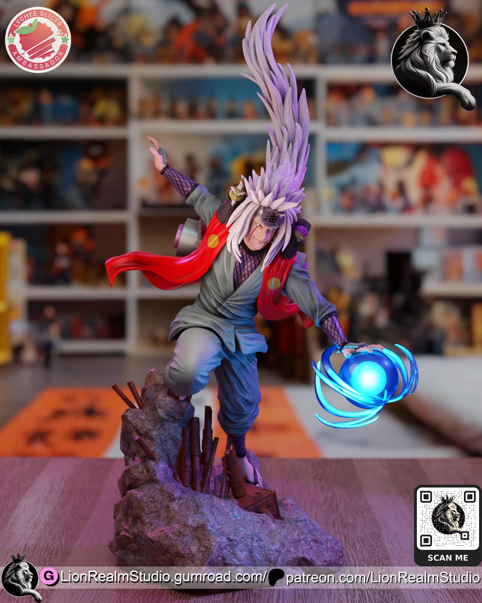 STL - Jiraiya Samurai render 4