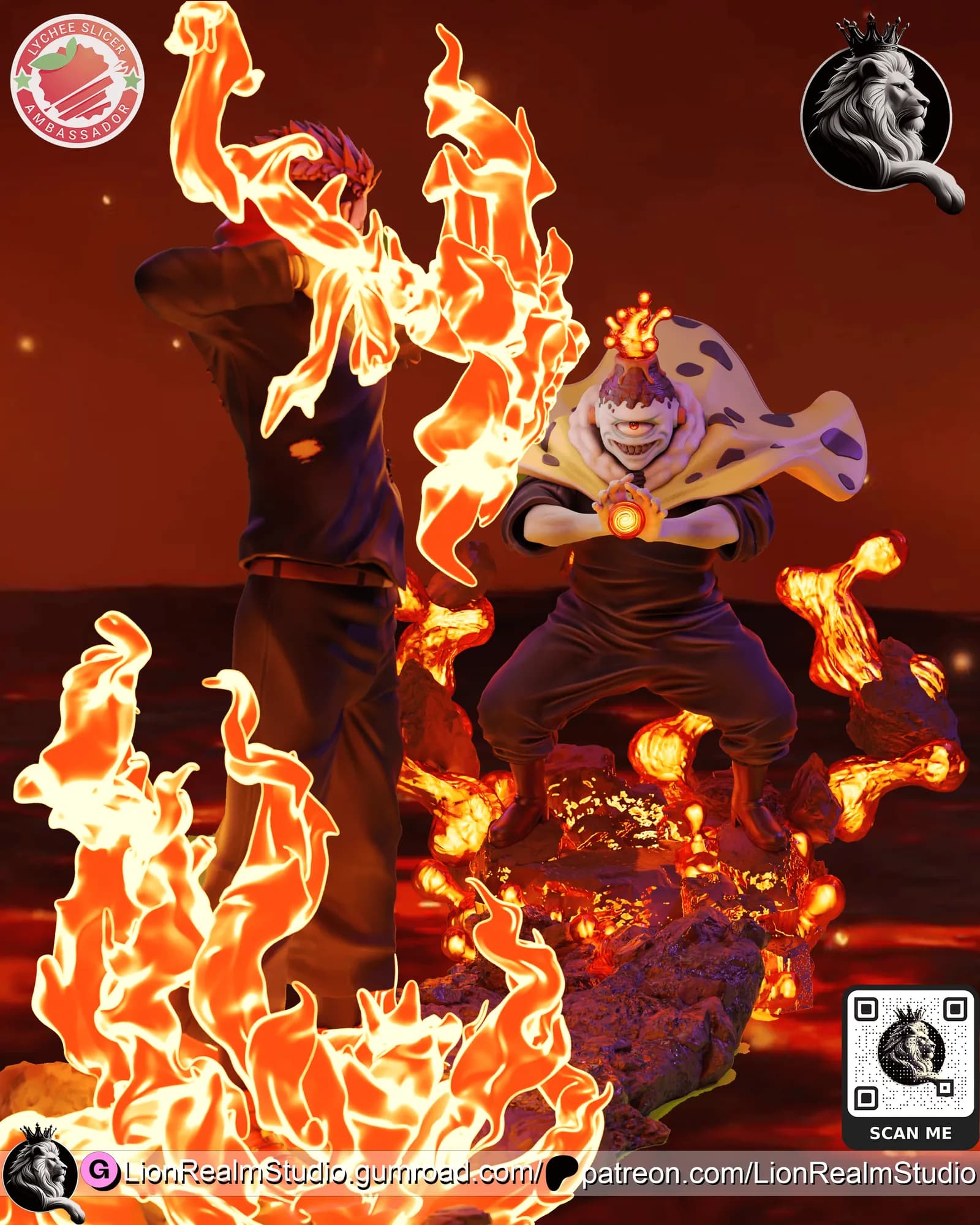 STL - Jogo Jujutsu Kaisen Figura render 5