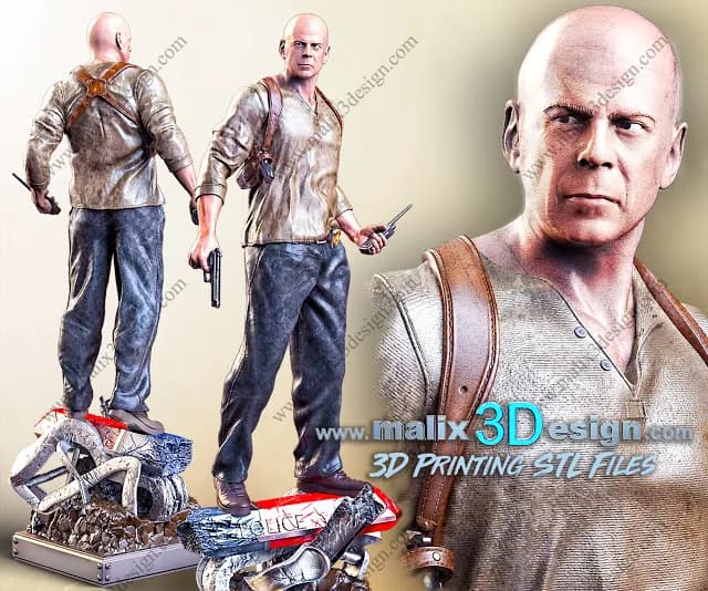 STL - John McClane figura render 2