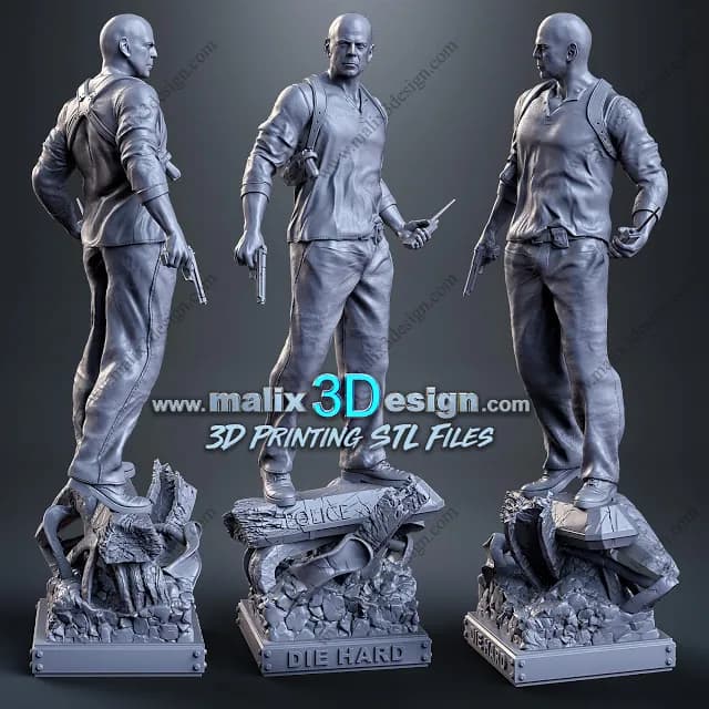 STL - John McClane figura render 3