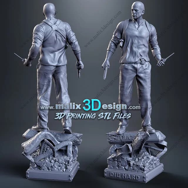STL - John McClane figura render 4