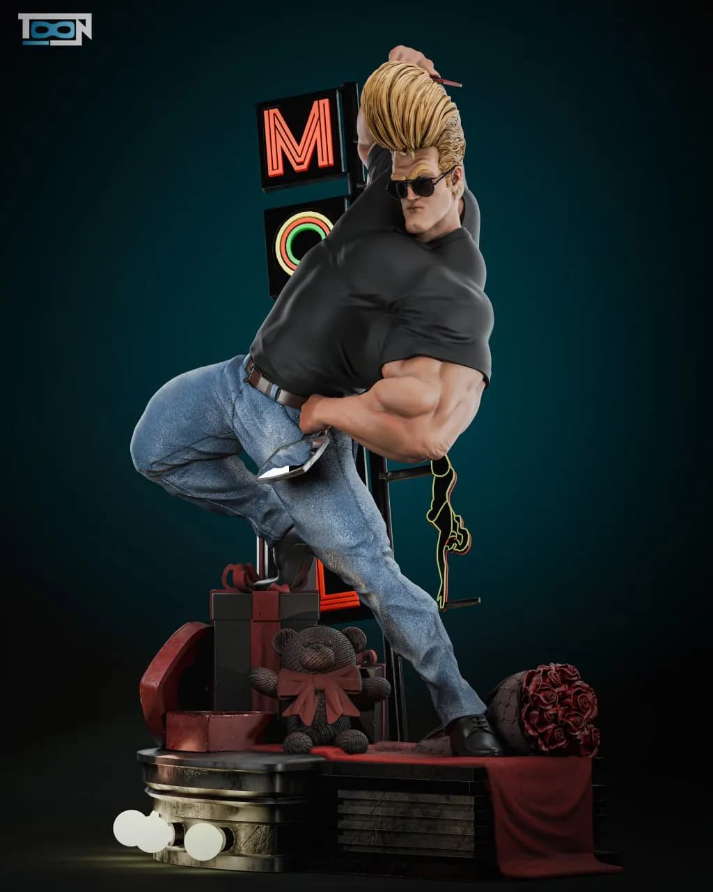 STL - Johnny Bravo figura 3D render 5