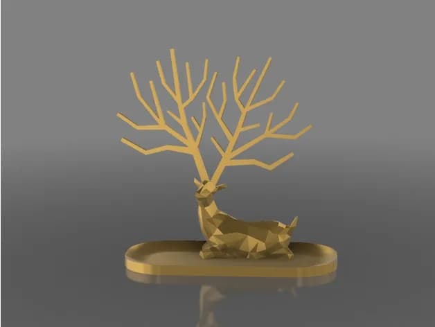 STL - Joyería de Ciervo Estilizado render 2