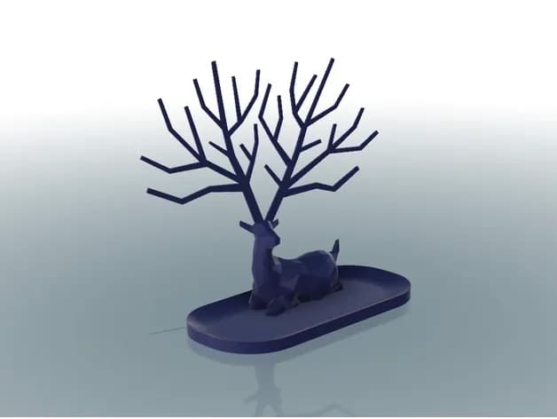 STL - Joyería de Ciervo Estilizado render 3