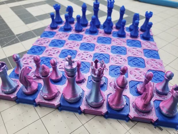 STL - Juego de Ajedrez de Diseño Único render 2