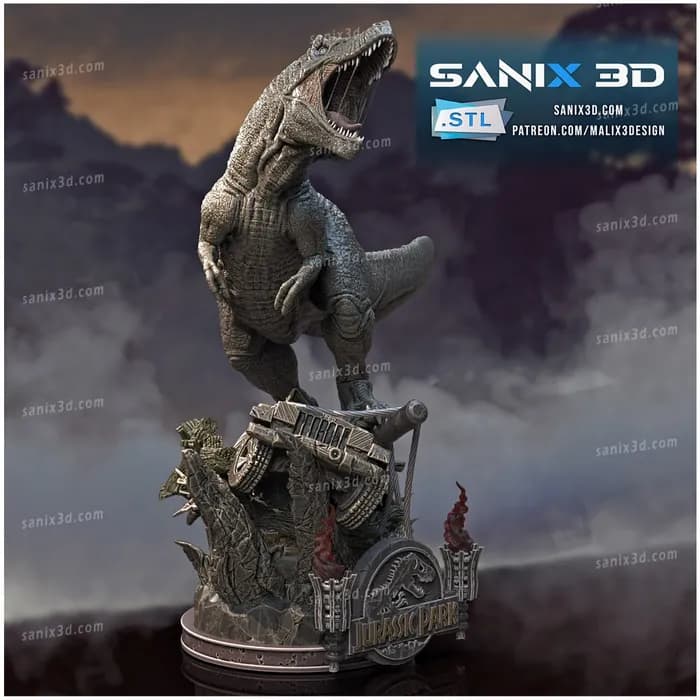 STL - jurassic park rex render 5