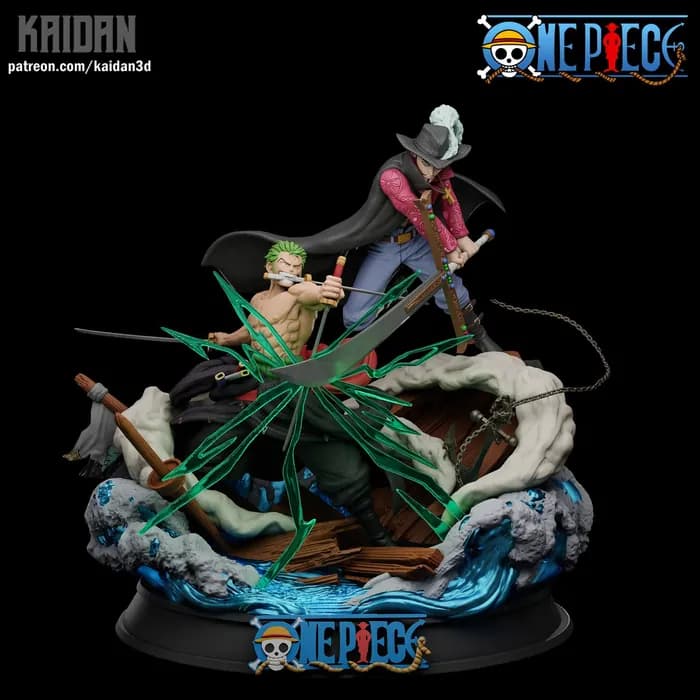 STL - kaidan3d zoro vs mihawk