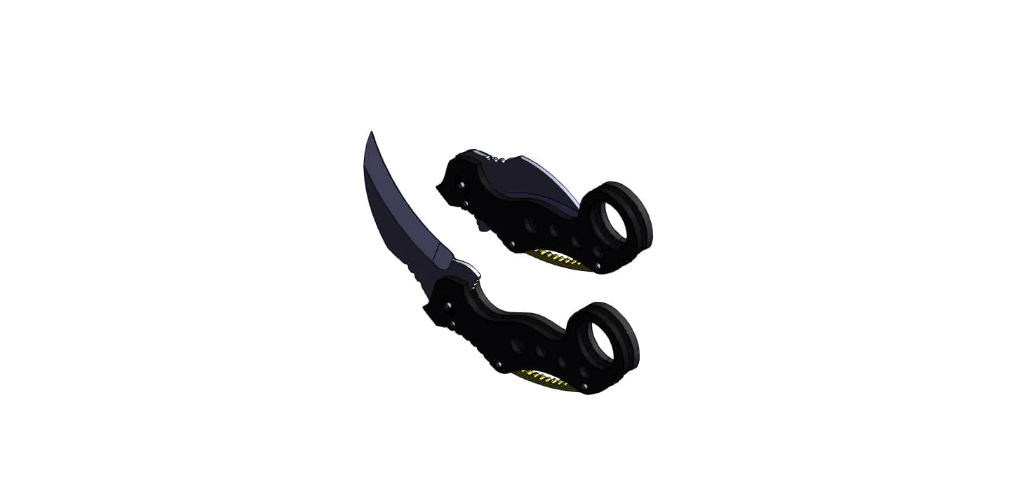 STL - Karambit plegable render 2