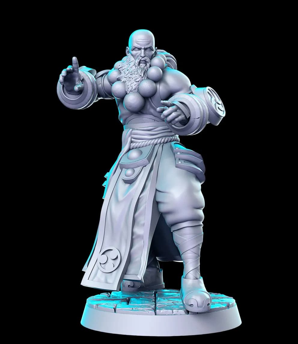 STL - Karazim monje guerrero render 2