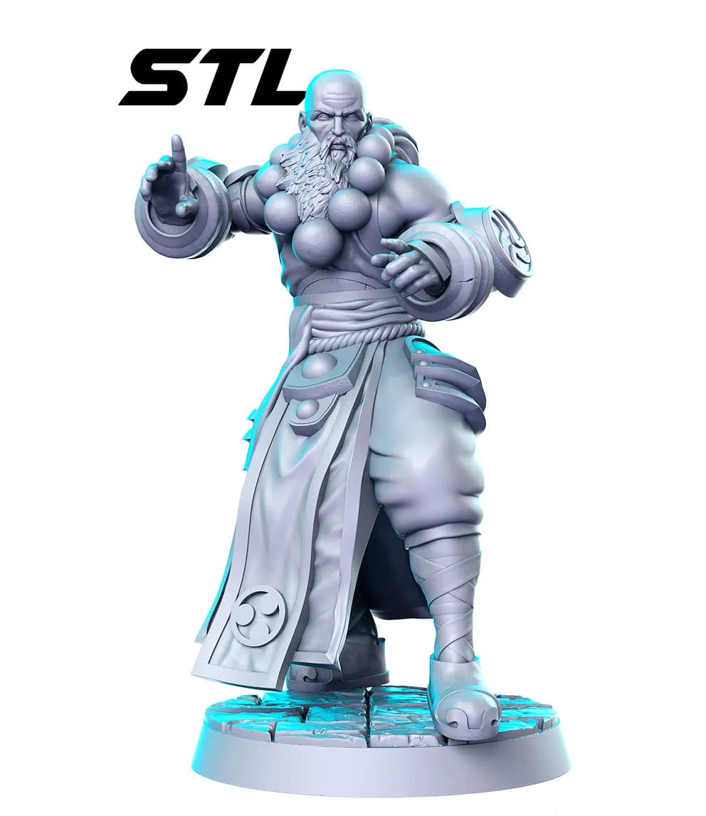 STL - Karazim monje guerrero render 3