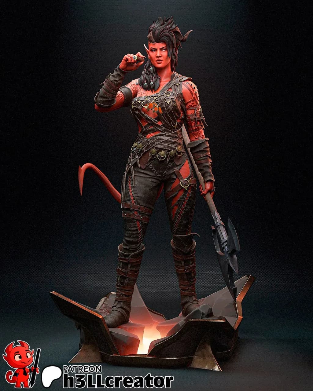STL - Karlach, la tiefling guerrera
