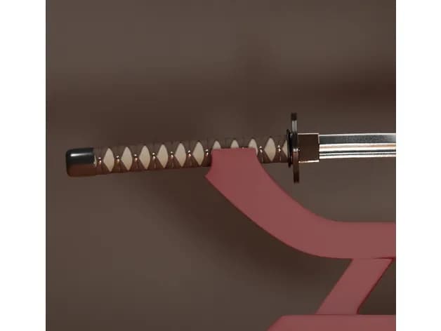STL - Katana con soporte render 4