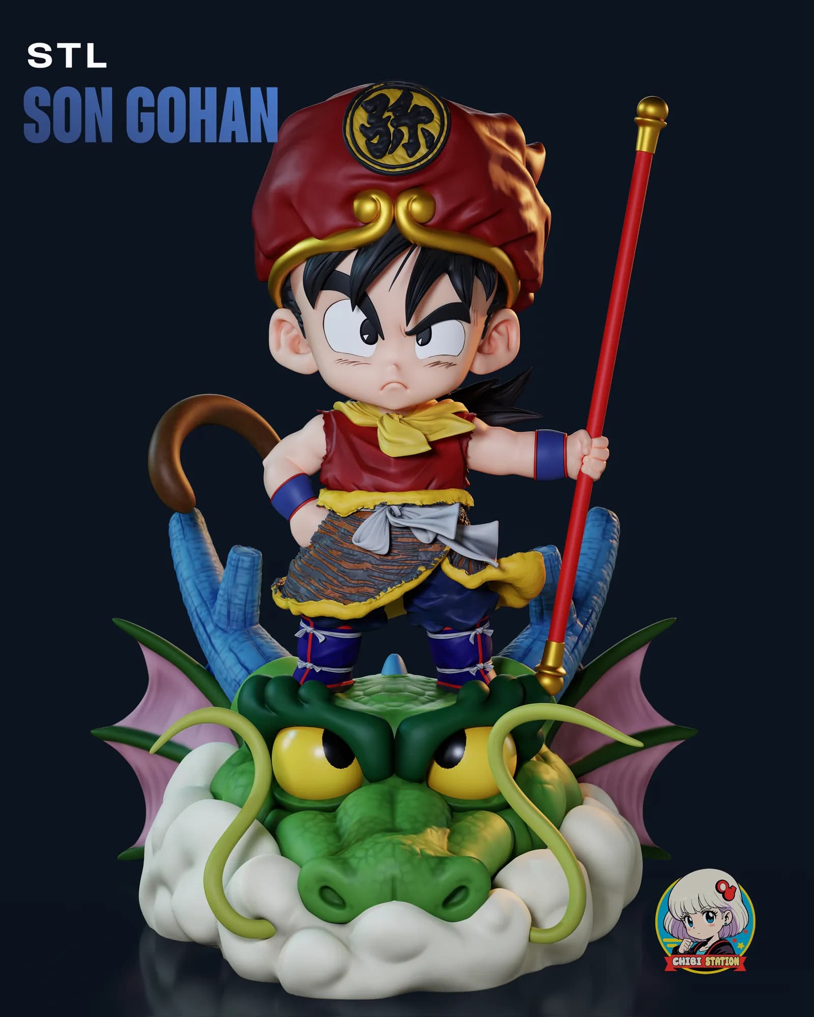 STL - Kid Gohan Chibi Estación