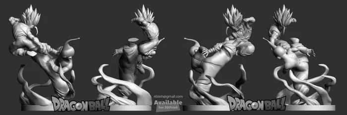 STL - kid gohan vs buu render 3