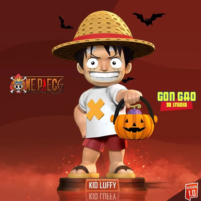 STL - kid luffy halloween