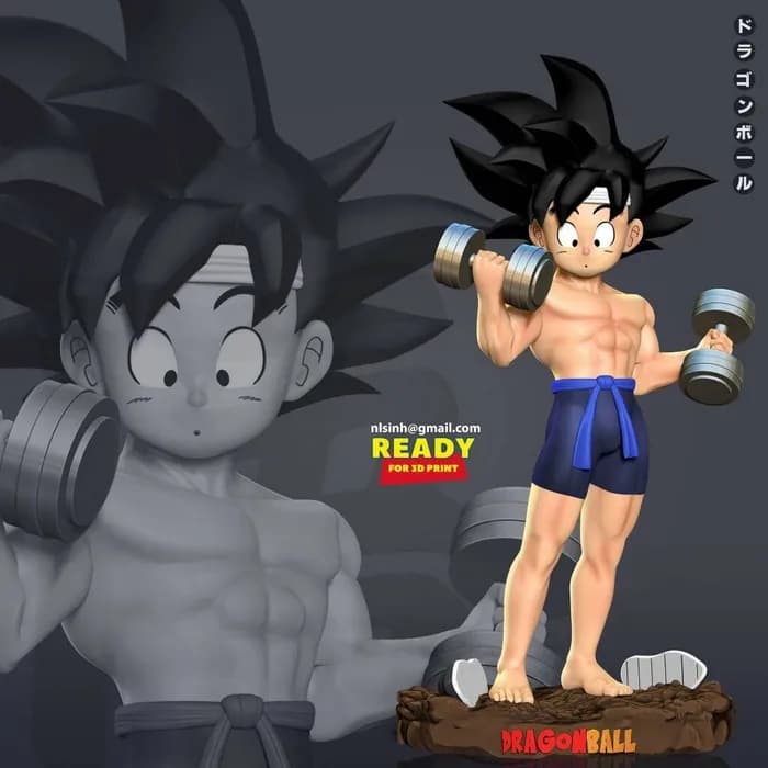 STL - kid son goku with gym