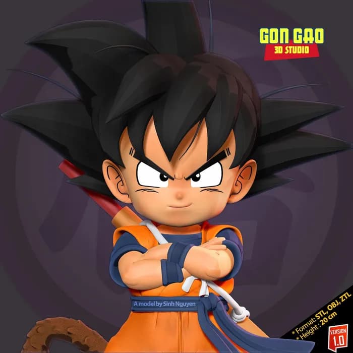 STL - kid songoku dragon ball fanart