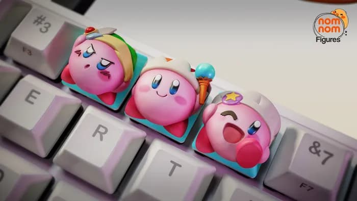 STL - kirby keycaps nomnom