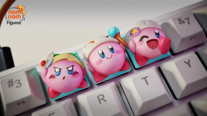 STL - kirby keycaps nomnom