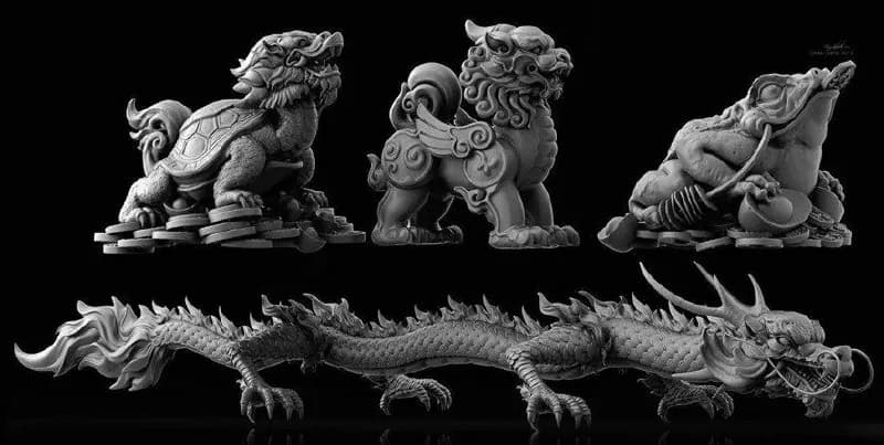 STL - Kit de Figuras Mitológicas Chinas