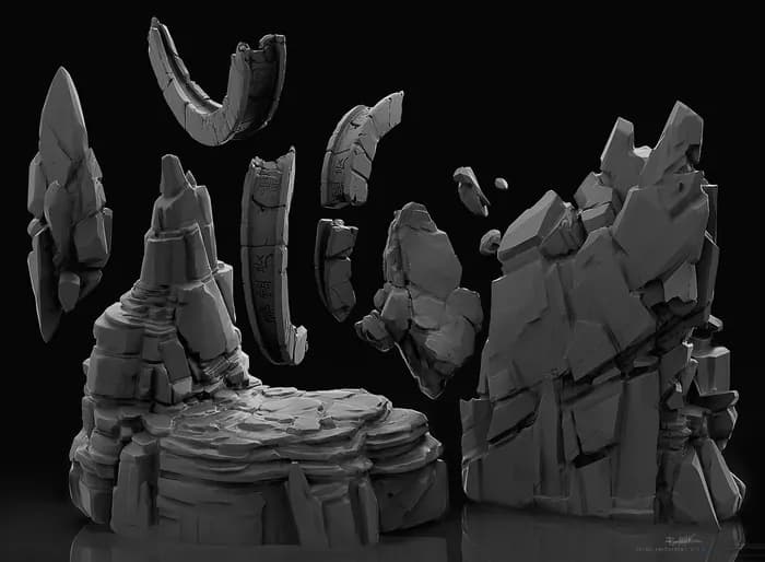 STL - Kit de Props Templo Chino render 5