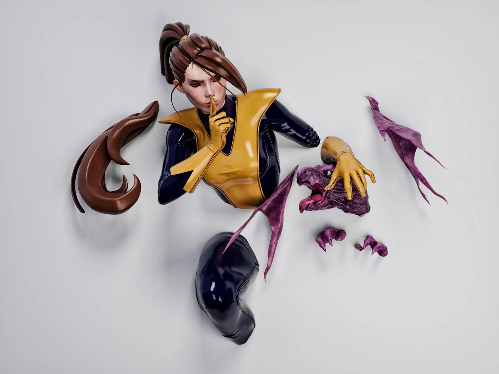 STL - Kitty Pryde de X Men render 2