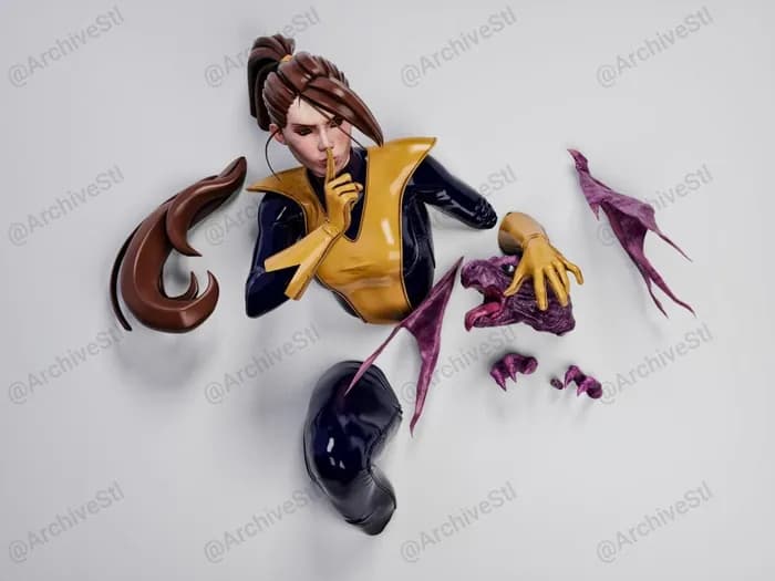 STL - kitty pryde from x men render 3