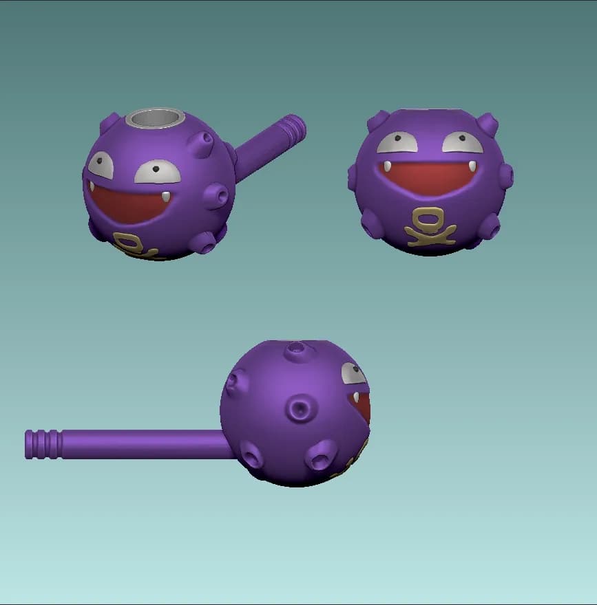 STL - Koffing "Smoking Pipe" Figura