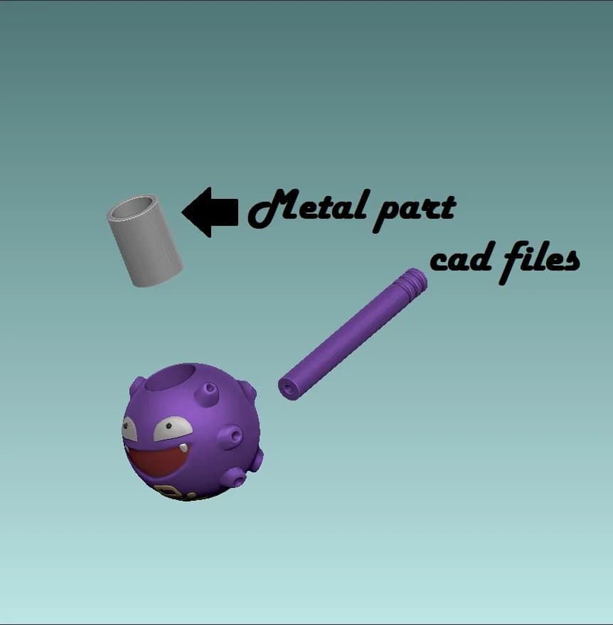 STL - Koffing "Smoking Pipe" Figura