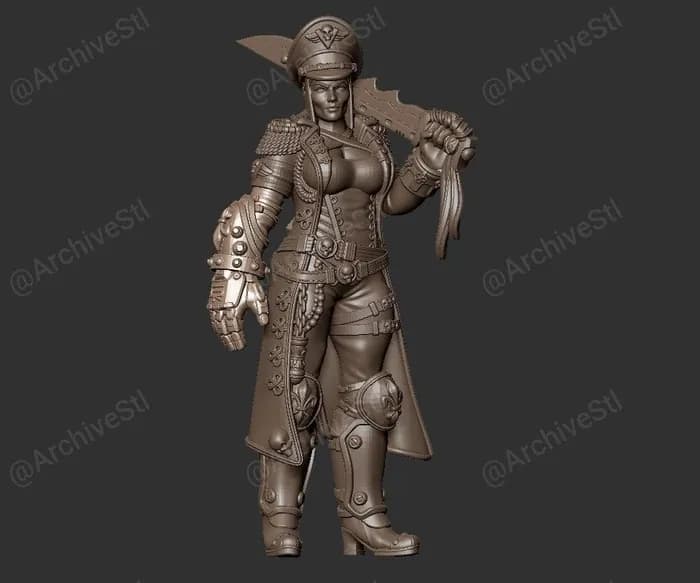 STL - konstanze vonhof female commissar render 2