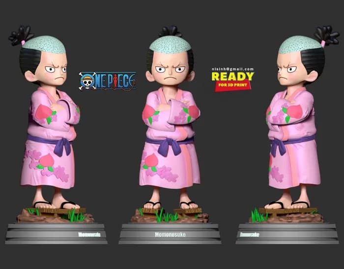 STL - kozuki momonosuke one piece render 3