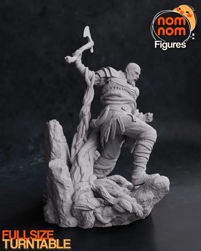 STL - kratos from god of war render 3