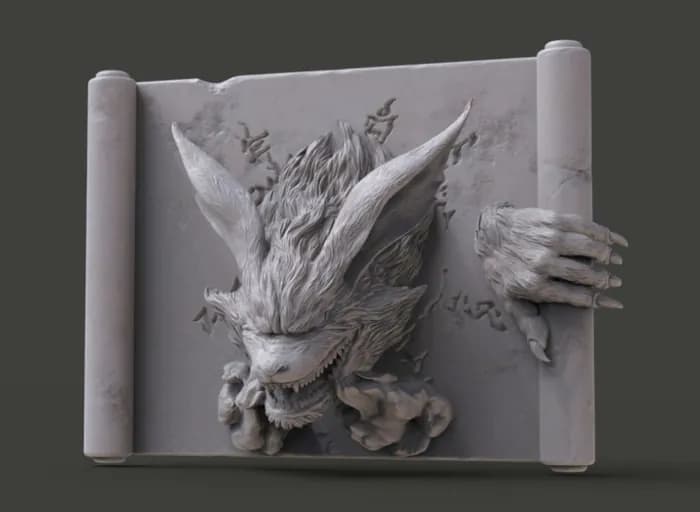 STL - kurama from naruto repaired stl