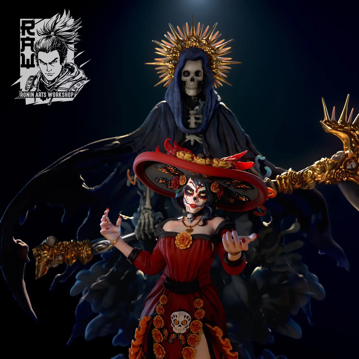 STL - La Catrina y la Muerte render 2
