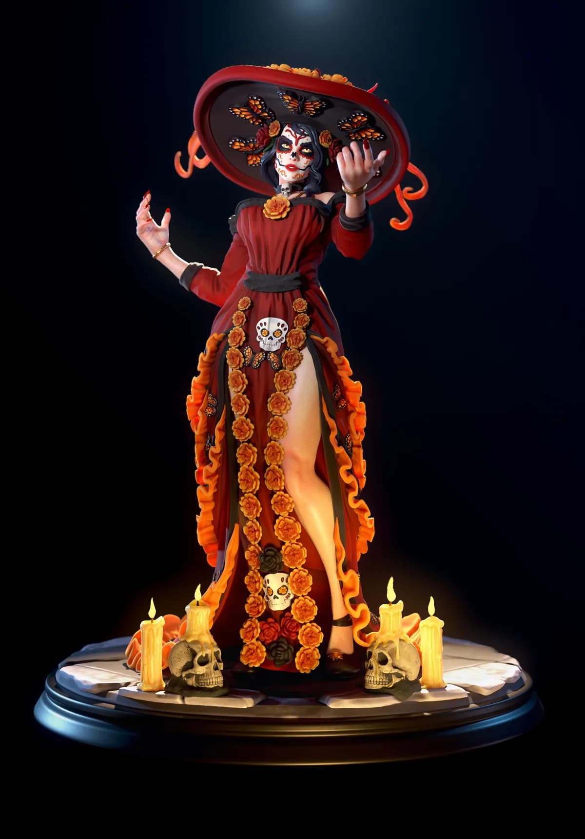 STL - La Catrina y la Muerte render 3
