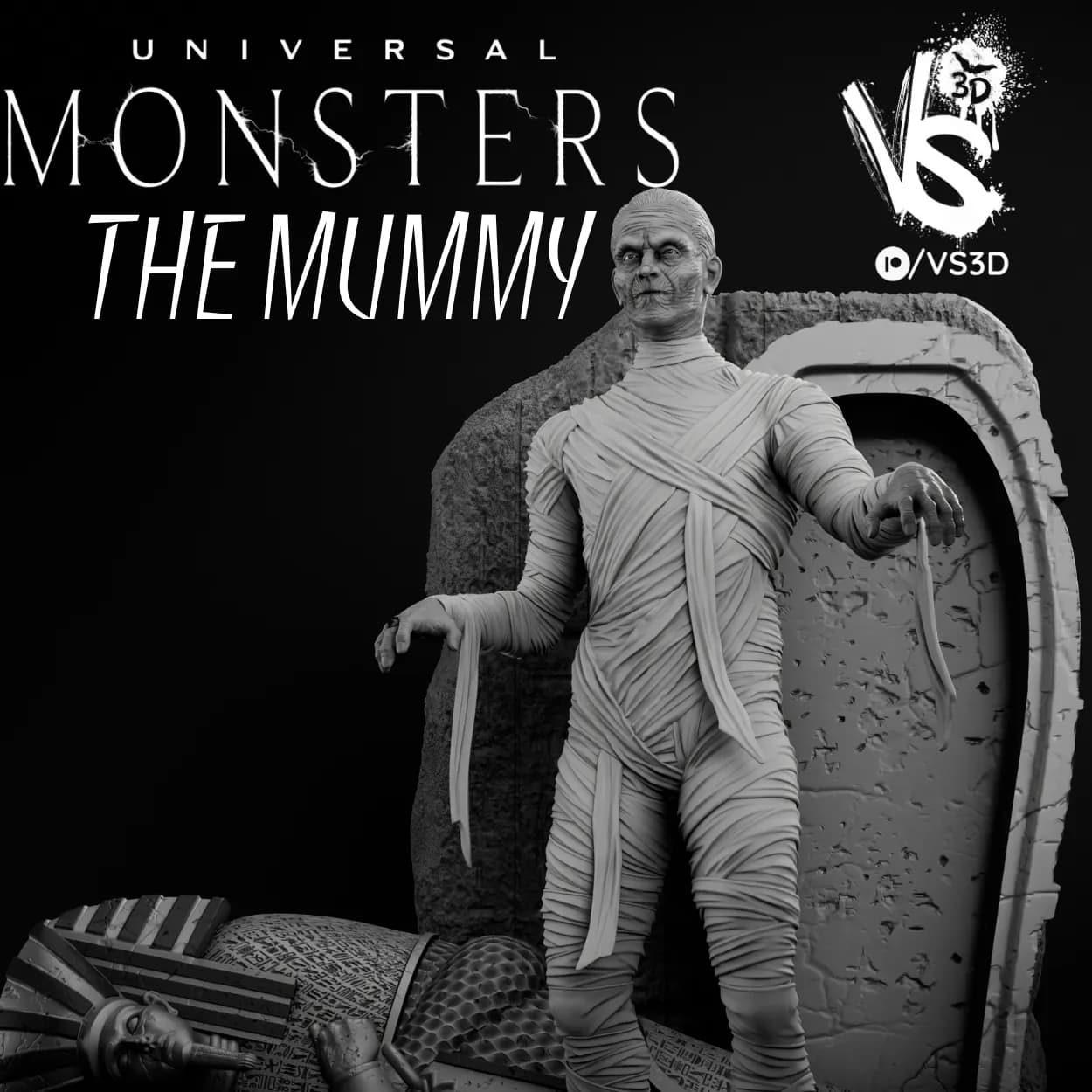 STL - La Momia Universal Monsters render 2