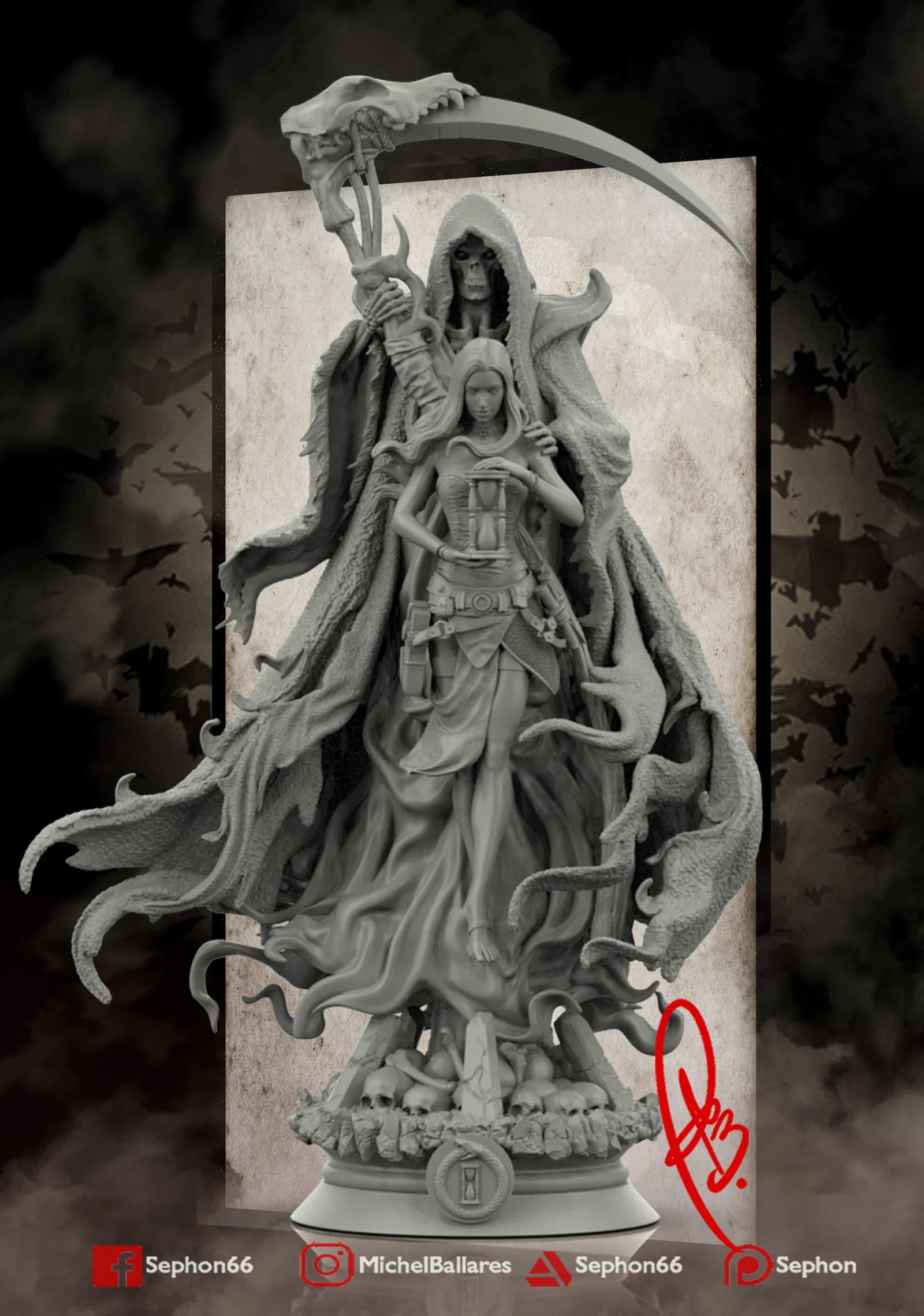 STL - La Parca y la Dama del Tiempo render 2