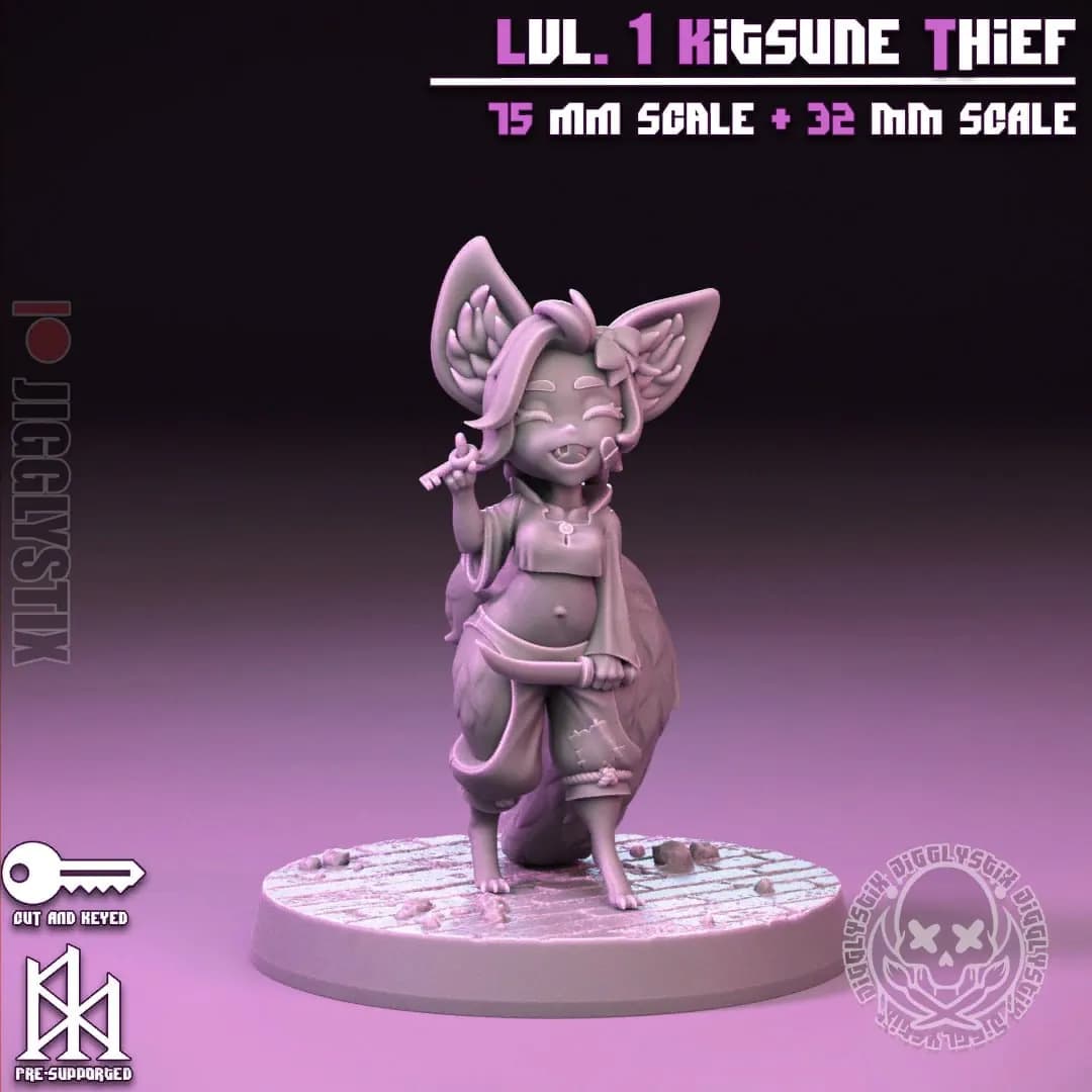 STL - Ladrón Kitsune Nivel 1 render 2