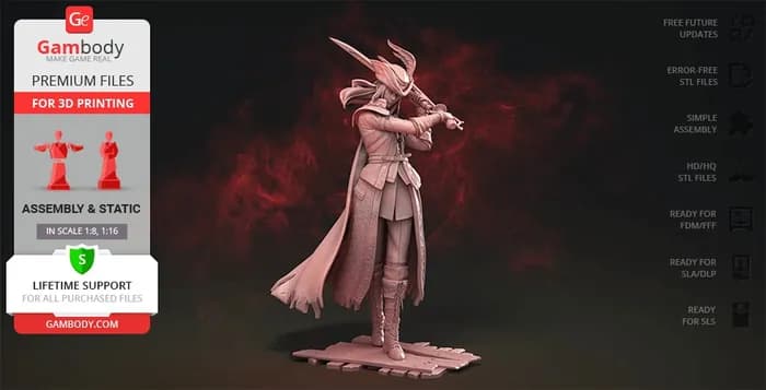 STL - lady maria 3d printing figurine render 2