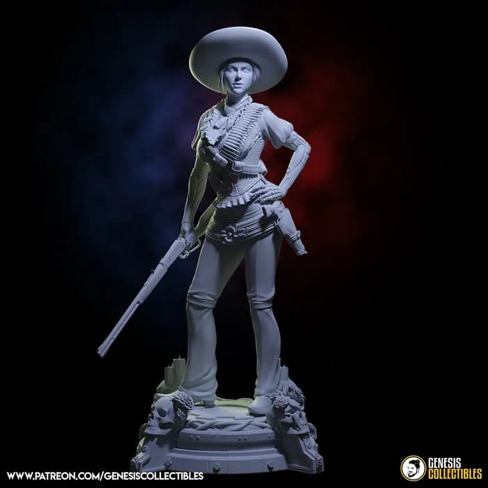 STL - Lady Mechanika Calavera Mexicana render 2